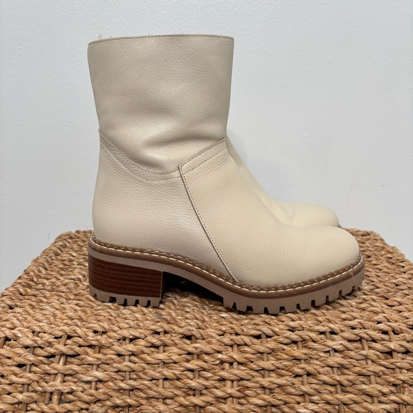 Bertuchi Shearling Lined Leather Ankle Boots Women’s EU 37 US 6.5–7 Beige Spain - Picture 1 of 9